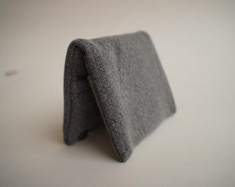 Vegan Gray Wallet, Slim Pocket Wallet, Eco Friendly Gift