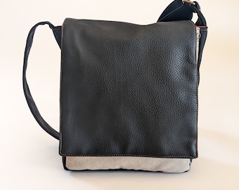 Small Vegan Leather Messenger Bag, Urban Crossbody Bag