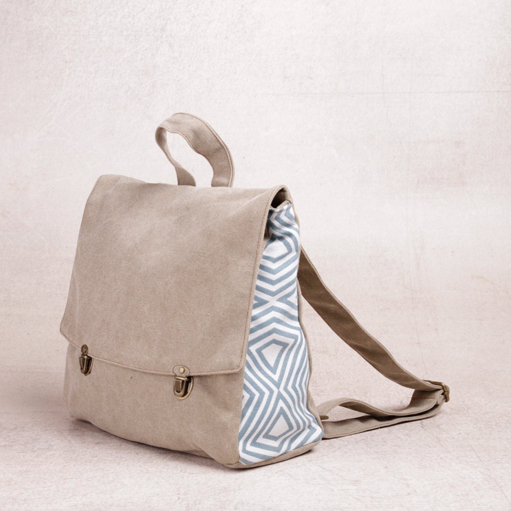 Satchel Backpack Beige Vegan Backpacks School Satchel Cotton Backpack School Backpacks Students Bag Women Vegan Bags Etsy Canada