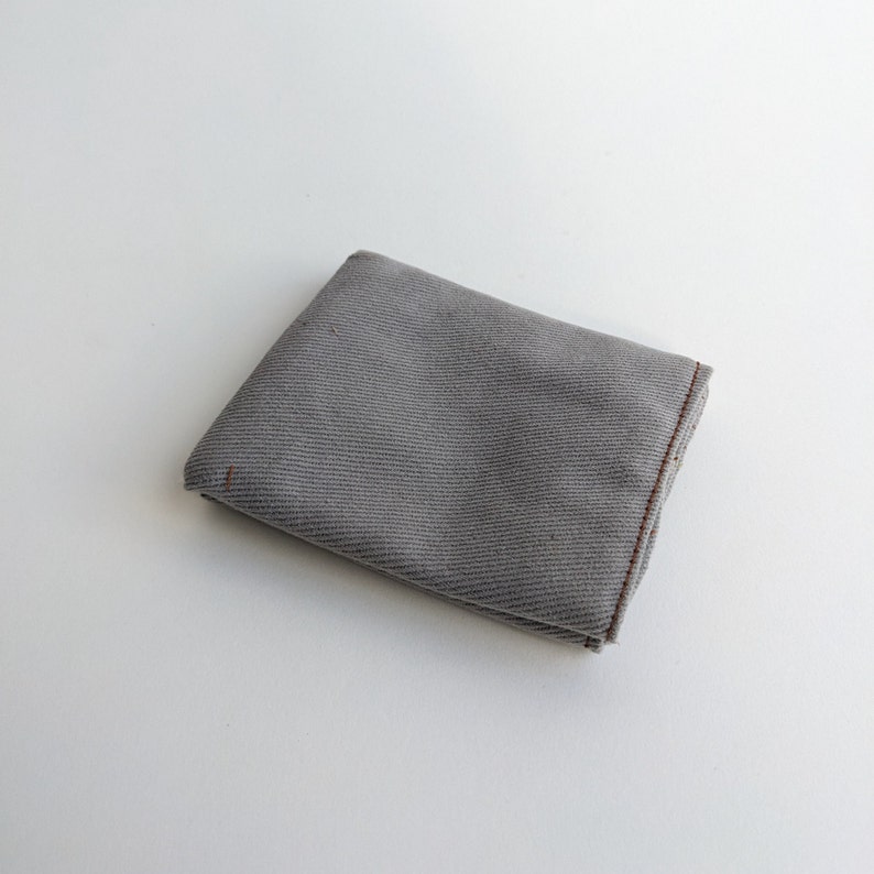 mens canvas wallet, mens vegan wallet, brown wallet, small wallet, slim wallet, cool wallets, travel wallet, thin wallet, cute wallets Light Gray