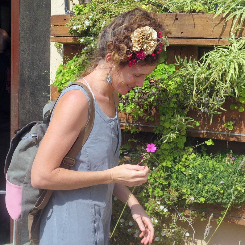 Pink Canvas Backpack Purse Backpack For Women Cute Vegan Etsy