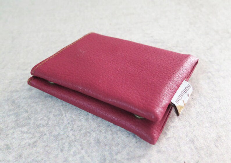 Red Vegan Wallet Small Pocket Wallets Unisex Wallets Bi Etsy