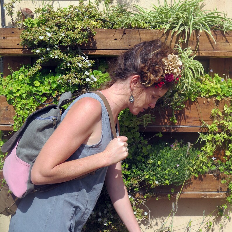 Pink Canvas Backpack Purse Backpack For Women Cute Vegan Etsy