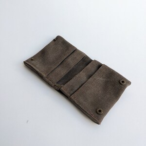 Cartera de lona para hombre, cartera vegana para hombre, cartera marrón, cartera pequeña, cartera delgada, carteras geniales, cartera de viaje, cartera delgada, carteras lindas imagen 2