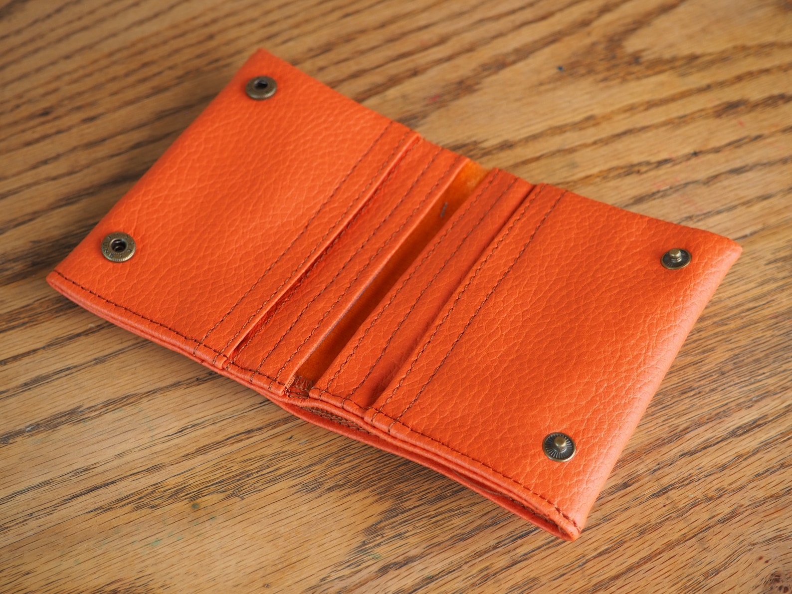 Orange Wallet Women Vegan Leather Wallet Small Wallet Boho Etsy