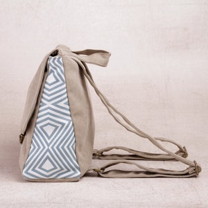 Mignon sac à dos beige, sac d’école pour ordinateur portable, sacs à dos végétaliens écologiques, cartable de style vintage classique, sac à dos en toile durable