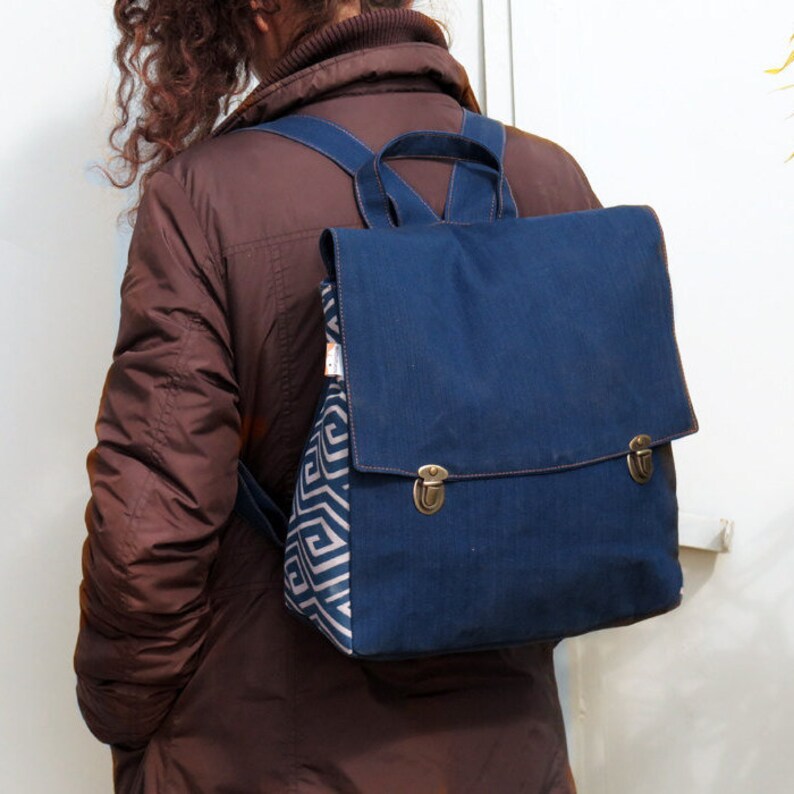 small blue rucksack