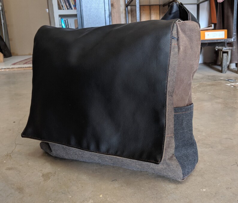 Man Black Messenger Bag Gift for Him Large Travel Bags for Etsy