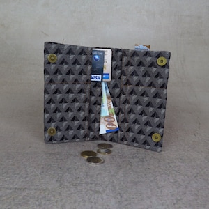 Cartera de lona gris diamante, carteras veganas, carteras de mujer, cartera de viaje, cartera de embrague genial, cartera plegable, regalos de Navidad