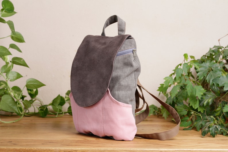 Pink Canvas Backpack Purse Backpack For Women Cute Vegan Etsy