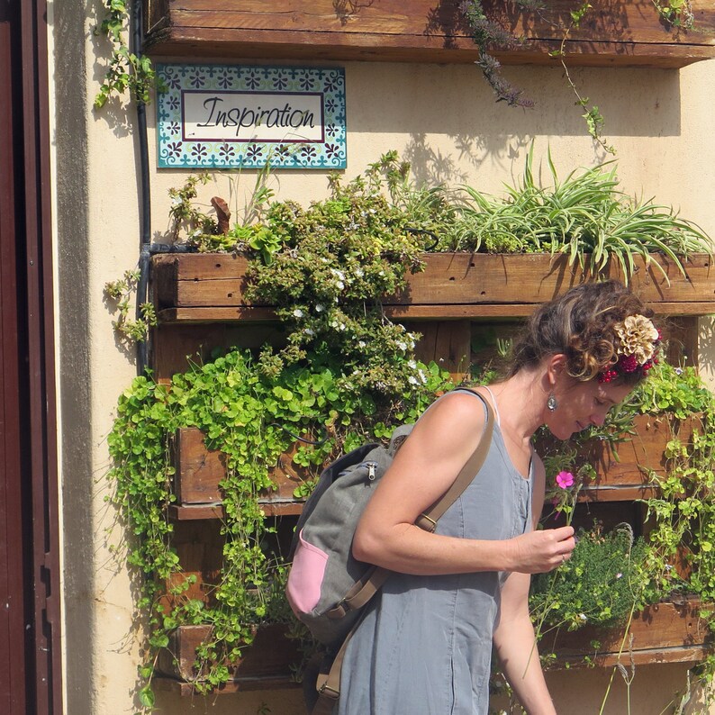 Pink Canvas Backpack Purse Backpack For Women Cute Vegan Etsy