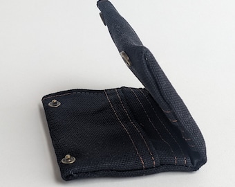 Cartera vegana negra, cartera pequeña y delgada, carteras ecológicas, regalo para hombres, carteras sin cuero, cartera de bolsillo, cartera de tarjeta de crédito