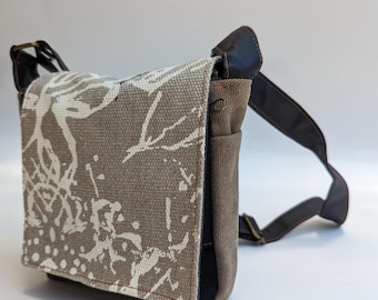 Painted Jute Vegan Crossbody Bag, Boho Festival Messenger