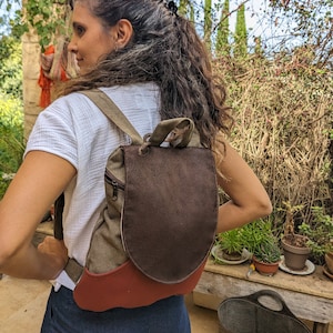 Red loam Canvas Backpack Purse, Vegan Rucksack Backpack, Cool City Backpack, School Backpack, Womens Backpacks ,Vegan Gifts