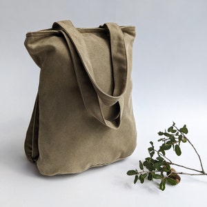 Mochila gris vegana para mujer, mochila para estudiantes de lona, mochilas veganas para portátiles hipster, bolsos hechos a mano ecológicos