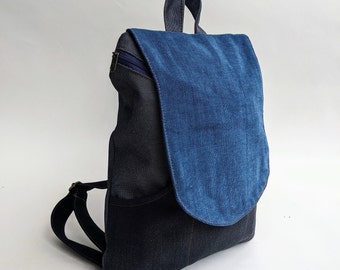 Blue Backpack, Lightweight Cute Backpack, Vegan Canvas Backpacks, Women Laptop Backpack, Backpack Purse, School Backpacks