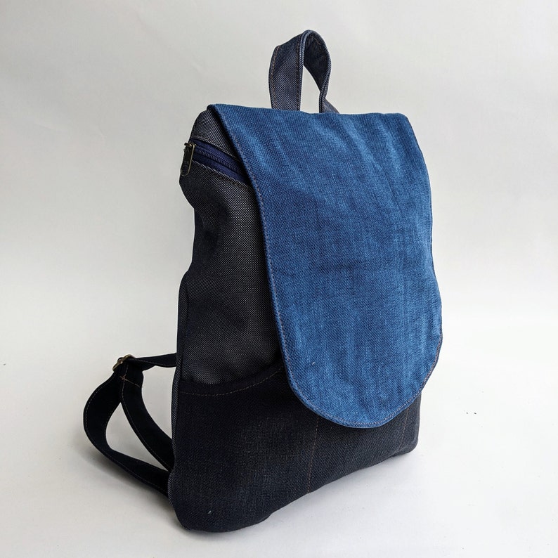 Blue Backpack, Lightweight Cute Backpack, Vegan Canvas Backpacks, Women Laptop Backpack, Backpack Purse, School Backpacks image 1