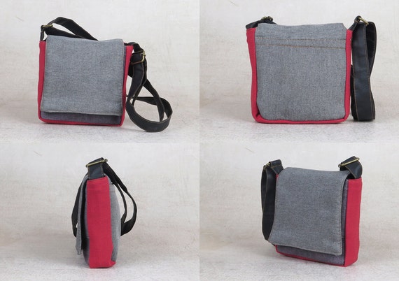 gray messenger bag