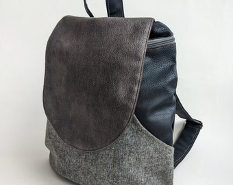 VEGAN Dark Gray Medium Canvas Backpack