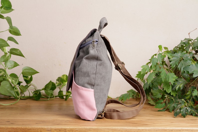 Pink Canvas Backpack Purse Backpack For Women Cute Vegan Etsy