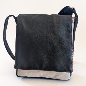 Kleine Grau Schwarze Umhängetasche, Vegane Schultertasche, Schwarze Crossbody Taschen Für Männer, Maßgeschneidert für Sie, Ipad Taschen