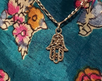 Zilveren Davidster Hamsa ketting