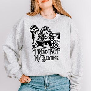 Book Lover Sweatshirt, Late Night Readers Club, I Read Past My Bedtime, Unisex Crewneck, Reading Gift, Bookworm Apparel