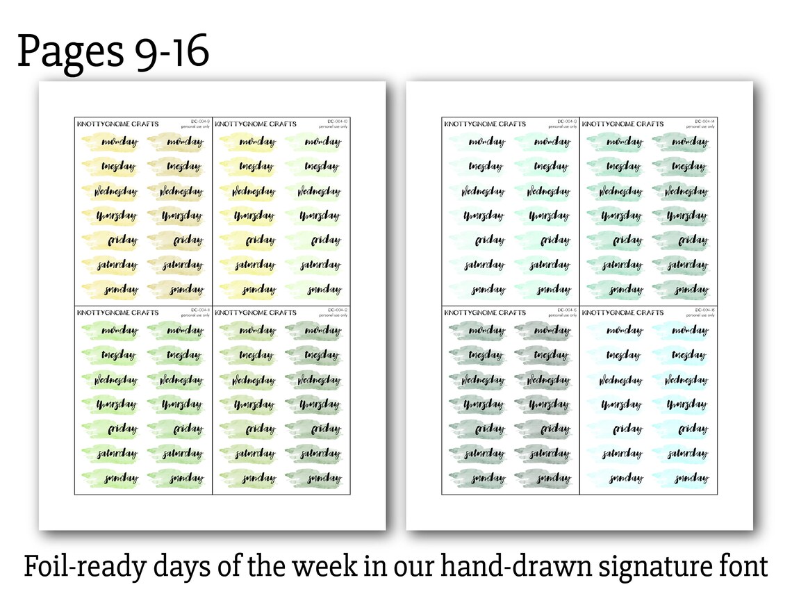 Printable Functional Foil Ready Planner Sticker Paint Splash | Etsy