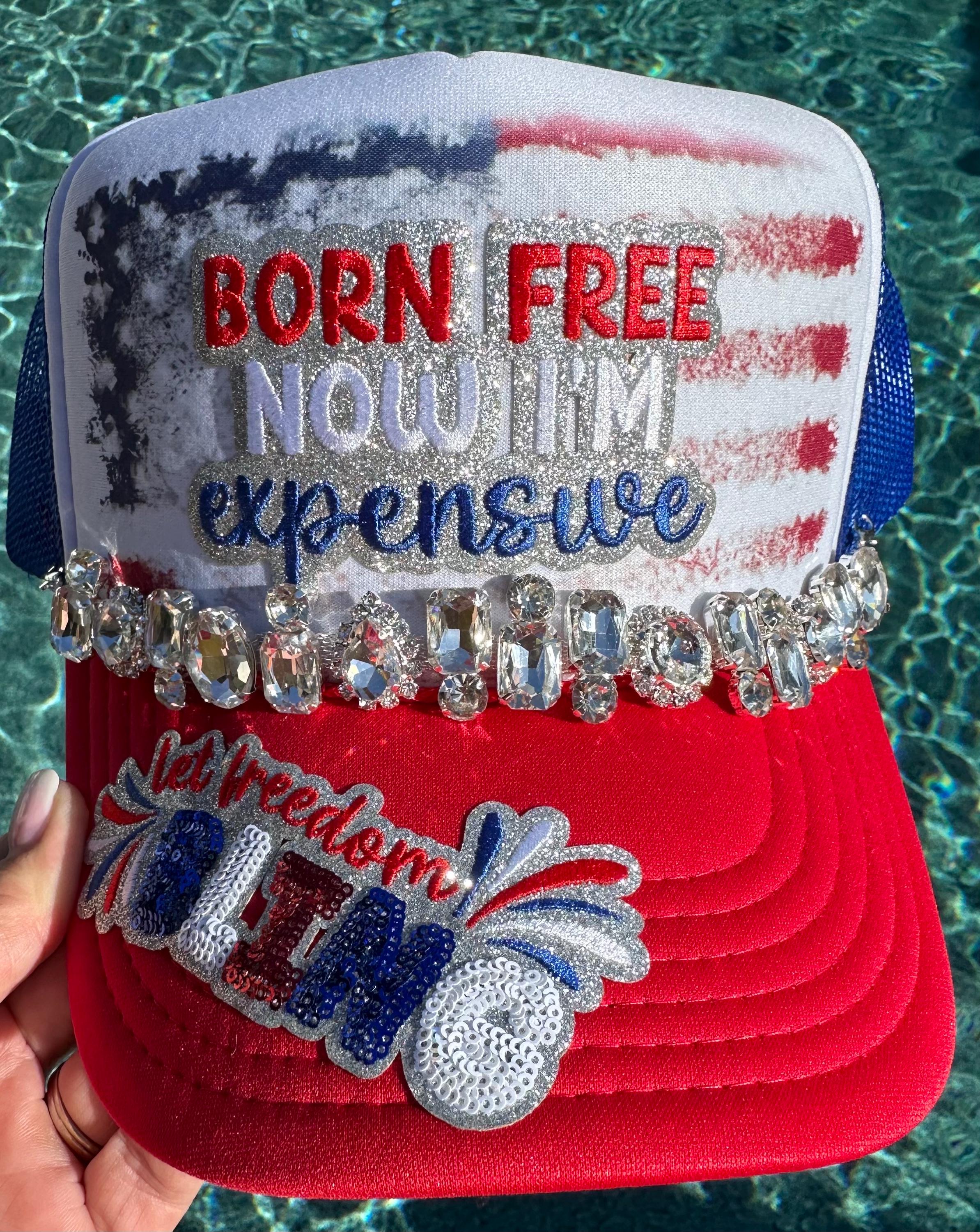 ❤️??Red, White & Blue ‘LOVE USA\' Trucker Hat with Bead Trim bundle USA Chenille Letters Trucker Hat - Red White and Blue – Ali  main image 2