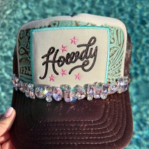 Pink and Turquoise Trucker Hat - Etsy display picture 1