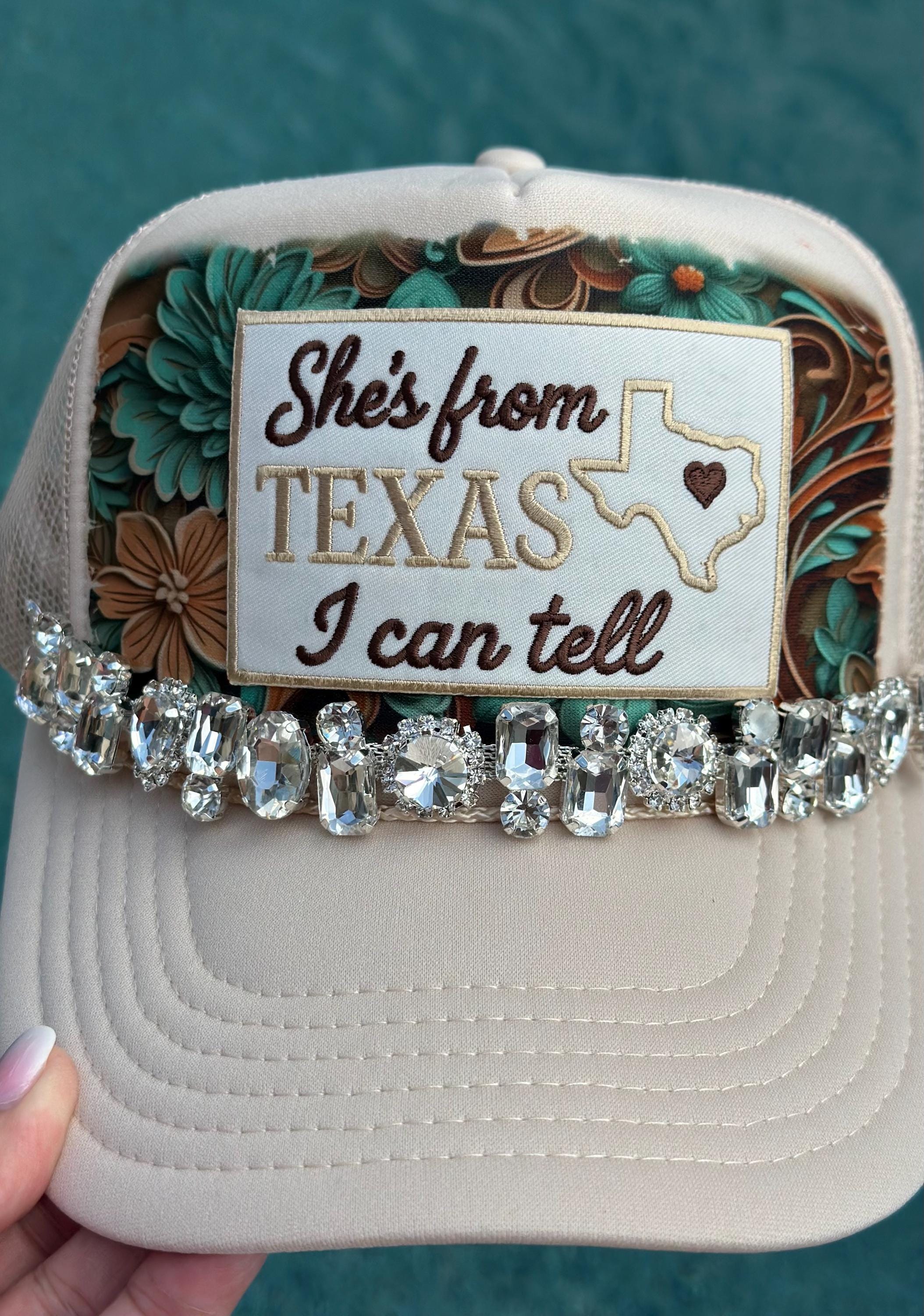 She\'s from Texas Embellished Black Cap with Pink Accents She main image 4