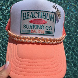 Beach Bum Surf Co trucker hat!  With bling hat chain.