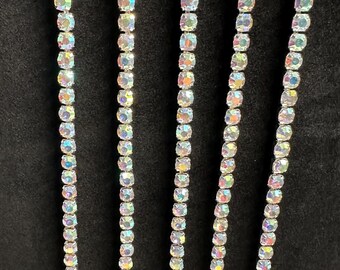 Rhinestone Silver Trucker Hat chain!  The length is 11 inches.
