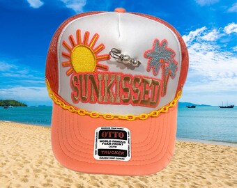 Sunkissed Trucker Hat! With hat chain and pin!