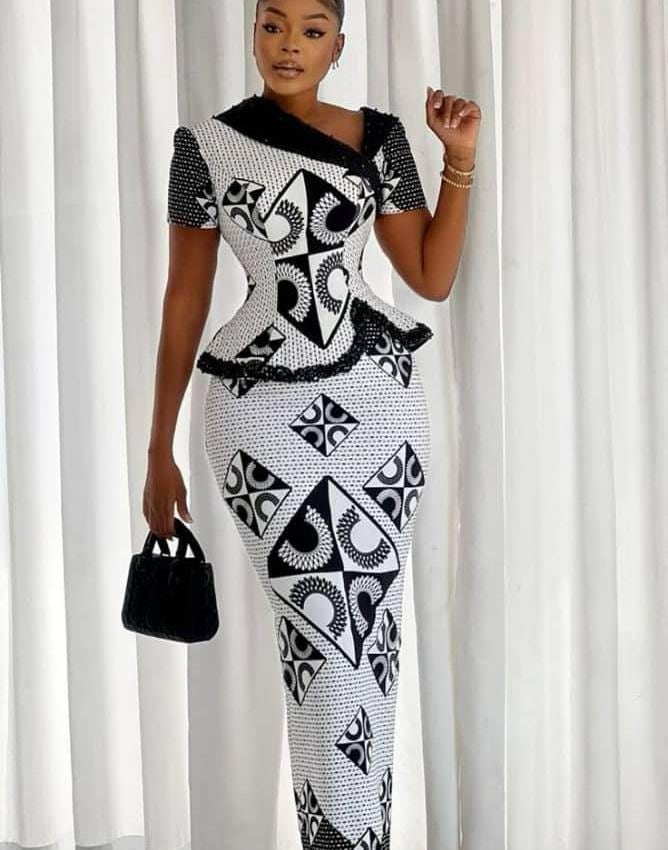 Kaba Styles Black And White Kente Skirt Funeral Gtp Kaba Styles