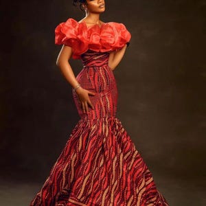 African Corset dress, Mermaid Gown, Ankara Dress, African print Dress, Women&#39;s clothing, African fashion, Party Dress, African Wedding Dress