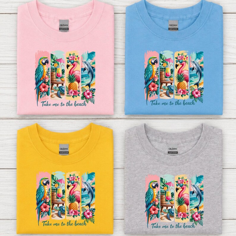 Tropical Summer DTF Ready to Press, Take Me To The Beach Shirt Transfer image 11