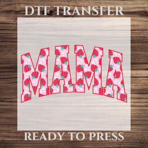 Strawberry Mama DTF Transfer, Cute Summer Fruit Mama Design Ready To Press, Sweet Mama Word Shirt Design Heat Transfer, DTF Ready To Press