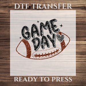 Game Day DTF Transfer, Football Glitter Effect Game Day Design Ready To Press, Sparkle Game Day Heat Transfer, Football Fan Shirt Transfer