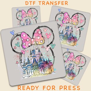 Minnie Mouse Magic Kingdom DTF Transfer, Disney Ready To Press