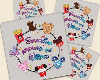 Disney Snacks DTF Transfer, Snacking Around The World, Ready To Press