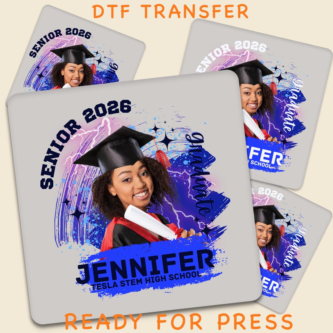 Custom Graduation 2026 DTF Transfer, Senior 2026 Name Photo Design ...