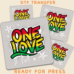 Juneteenth Rasta Style DTF Transfer , One Love T-Shirt Design Ready To Press, One Love Graffiti Heat Press, Black History Rasta Color Decal