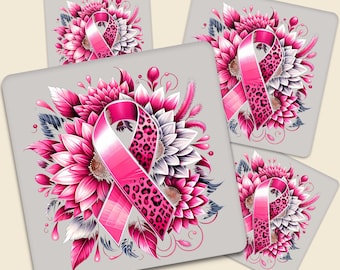 Breast Cancer Awareness DTF Transfer, Pink Ribbon Floral Shirt Design for Breast Cancer Awareness Ready To Press, Cancer Support Floral DTF