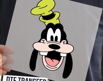 Disney Goofy Head Direct To Film, Disney Friends Ready To Press, Ready For Ship, Full Color, Heat Transfer, Custom DTF, Disney Gift Decals