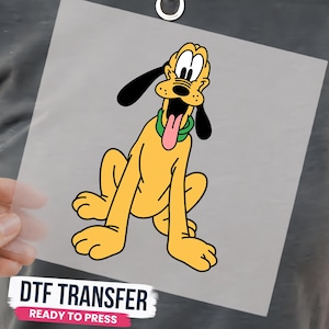 Pluto DTF Transfer, Disney Friends Ready To Press, Ready For Ship, Disney Heat Transfer, Full Color, Custom DTF, Disney Gift Decals
