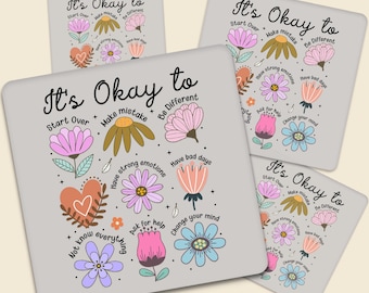 Boho Positive Affirmation DTF Transfer, It’s Okay to Be Different Mental Health Design for Women, Self Love Motivational Quote Shirt Print