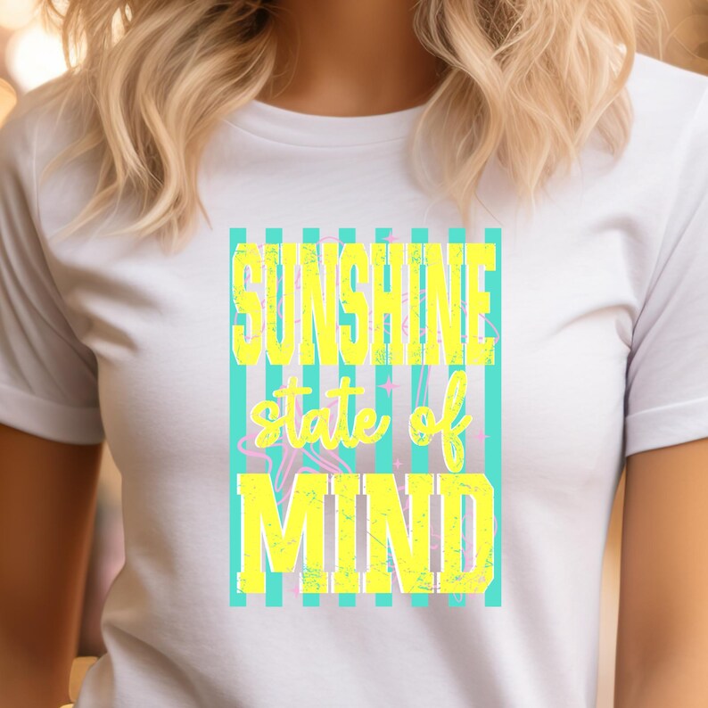 Sunshine State of Mind DTF Transfer, Neon Tropical Beach Shirt Decal (Ready to Press) Bild 7