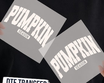 Pumpkin Season Retro DTF Transfer, Distressed Fall Varsity Typography Collegiate Ready to Press Graphic