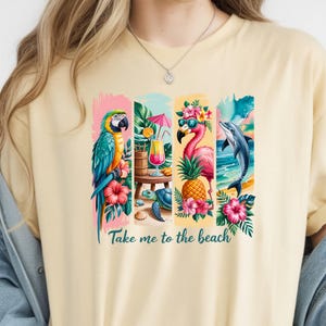Tropical Summer DTF Ready to Press, Take Me To The Beach Shirt Transfer image 6